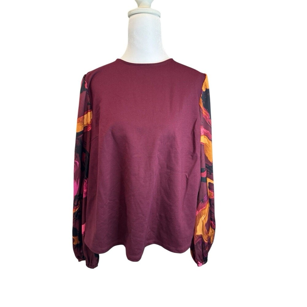 Nine West Blouse Size XL Long Puff Sleeve Crewneck Retail $29.99 NWT Women’s